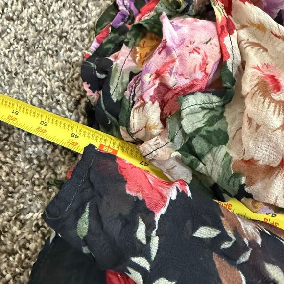 Vintage Bila Red Black Maxi Dress Medium Boho Paisley Floral Button Down - Picture 7 of 7